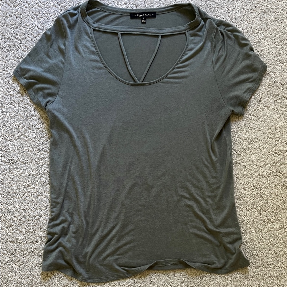 Olive Green Short Sleeve Top